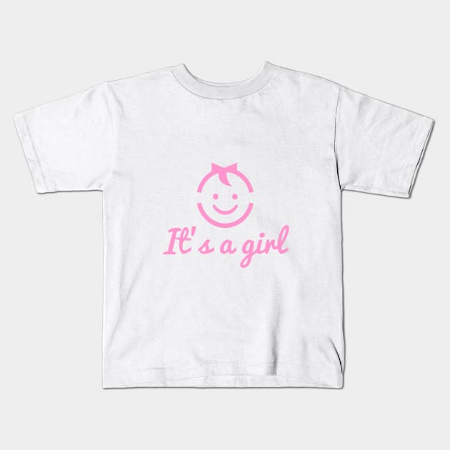 it's a girl design with cute face icon Kids T-Shirt by beakraus